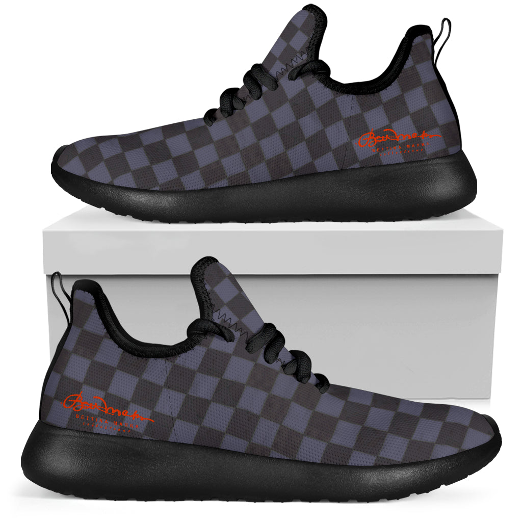 Slate Checkerboard Mesh Knit Sneakers