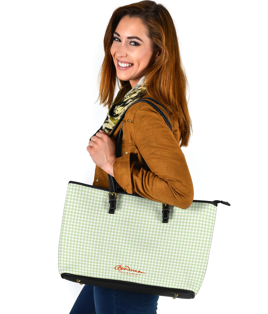 Butterfly Houndstooth Large Tote Bag