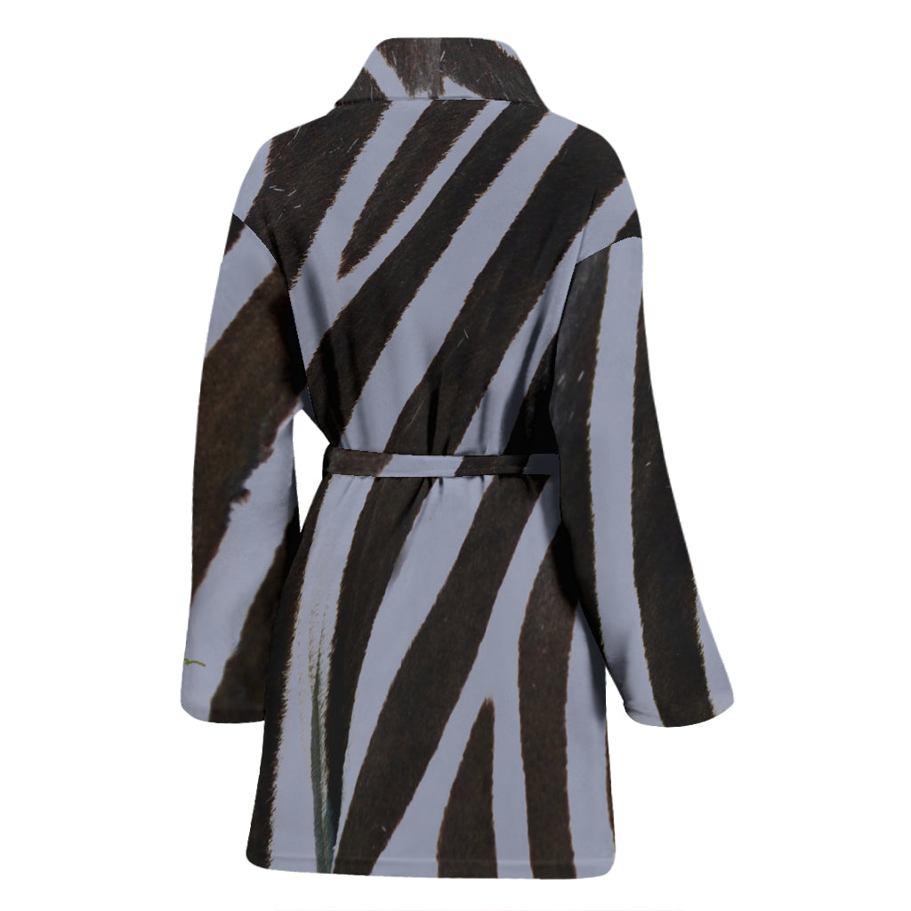 Grey Zebra Bath Robe - Women