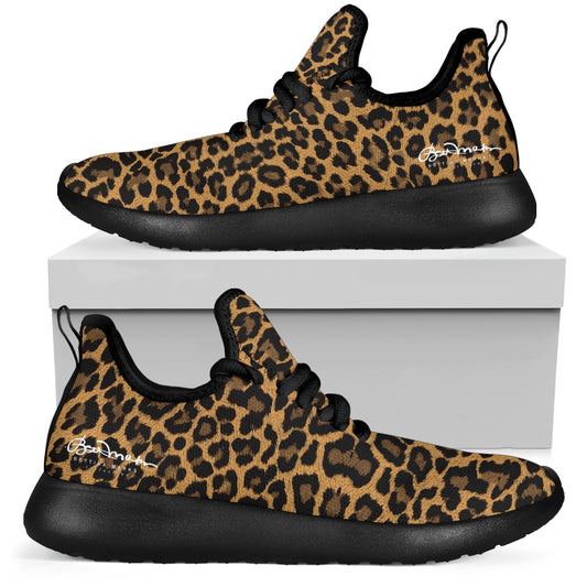 Leopard Mesh Knit Sneakers