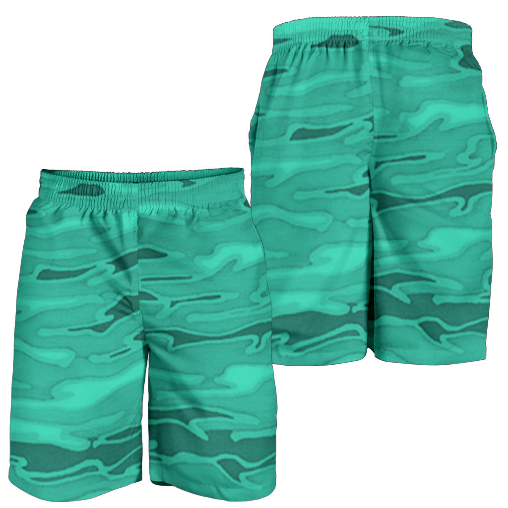 Mint Green Camouflage Mens Shorts