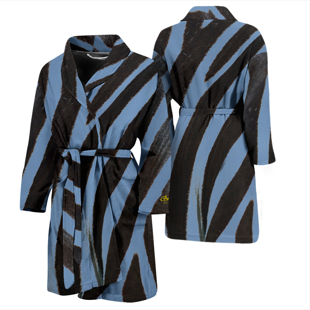 Blue Zebra Bath Robe - Men