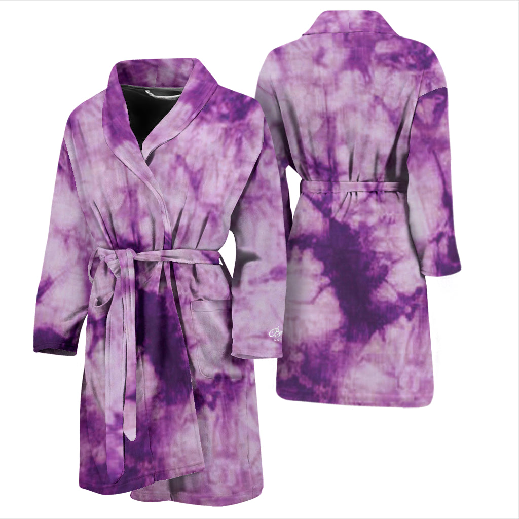 Purple Tie Dye Bath Robe - Men