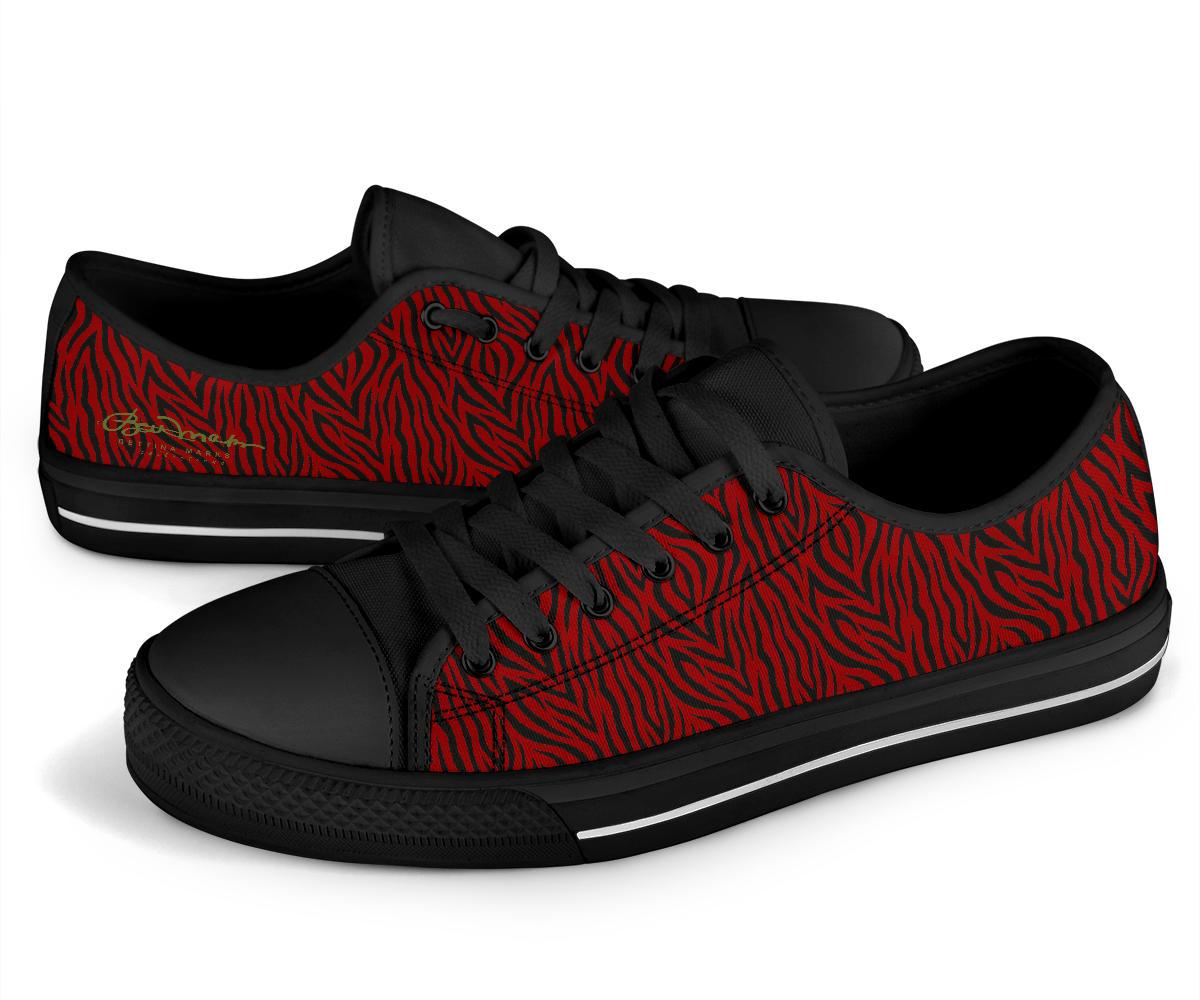 Red Zebra Low Top Sneakers