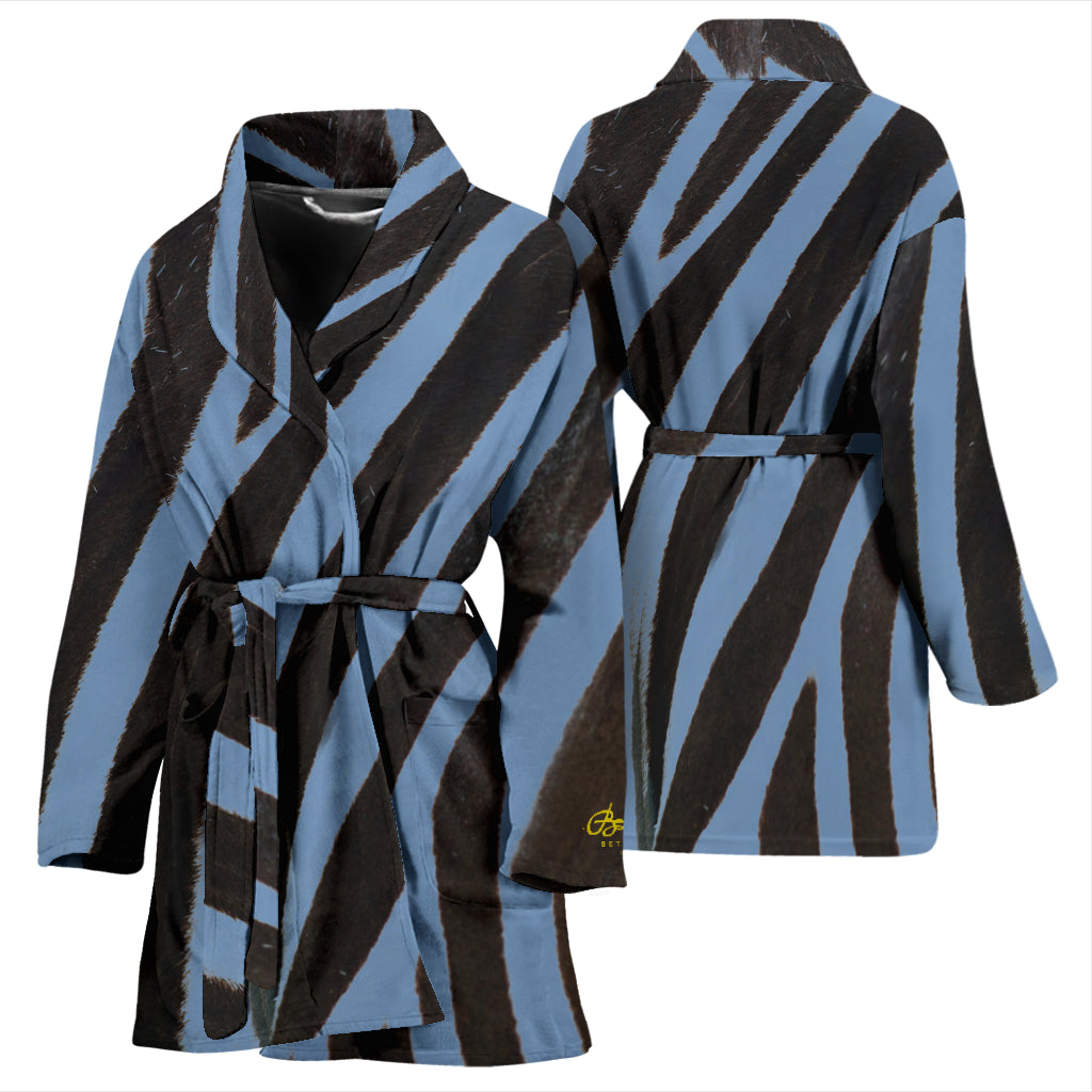 Blue Zebra Bath Robe - Women