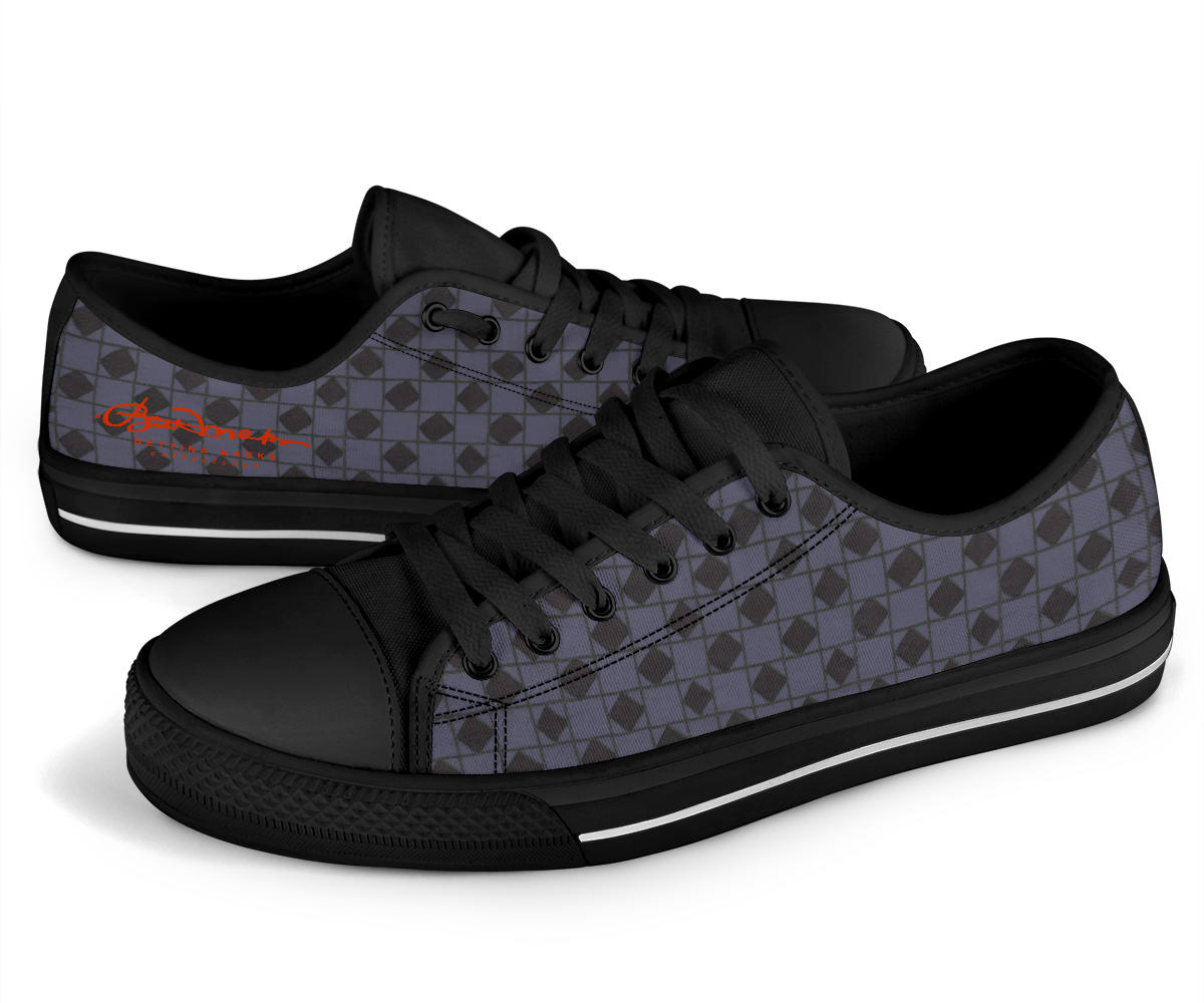 Slate Blue Checkerboard Optical High Top Sneakers