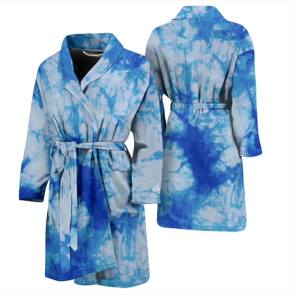Blue Tie Dye Bath Robe - Men