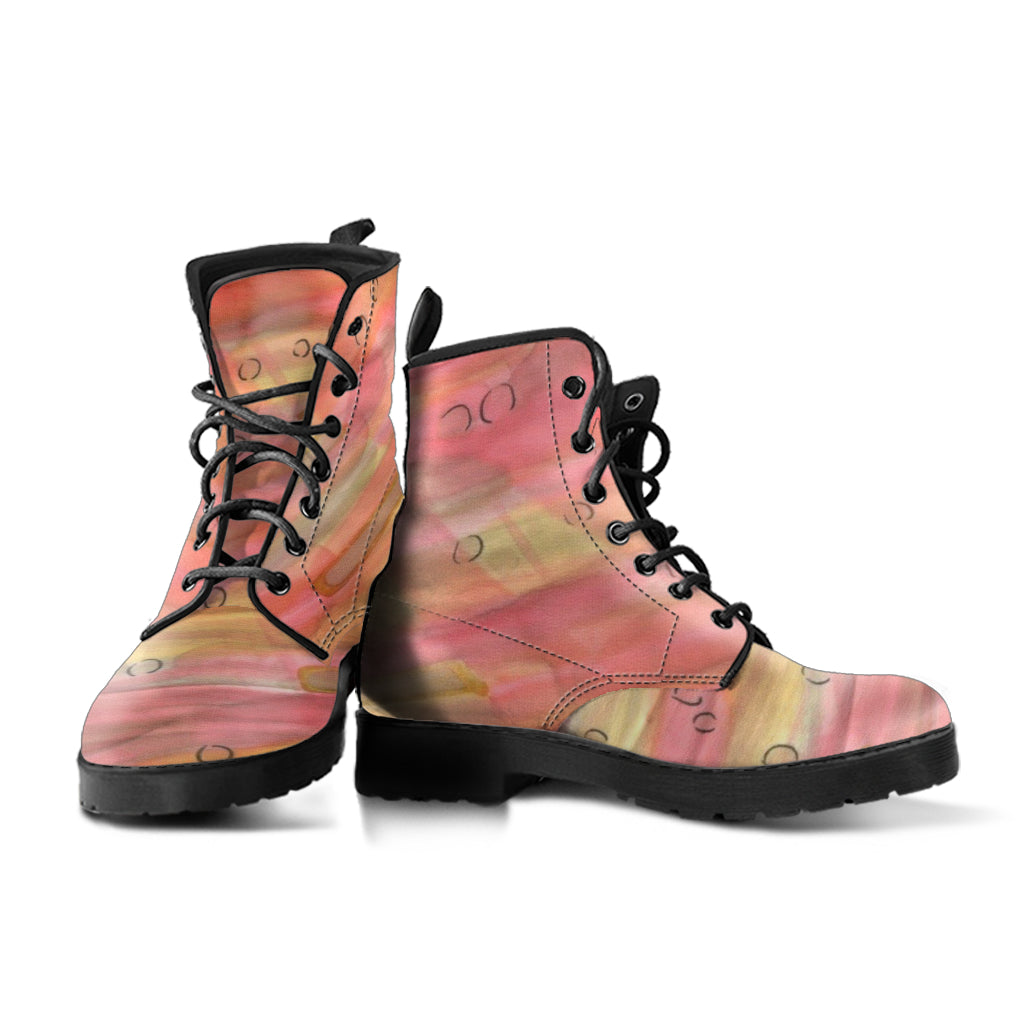 Dreamy Floral Leather Boots (Vegan)