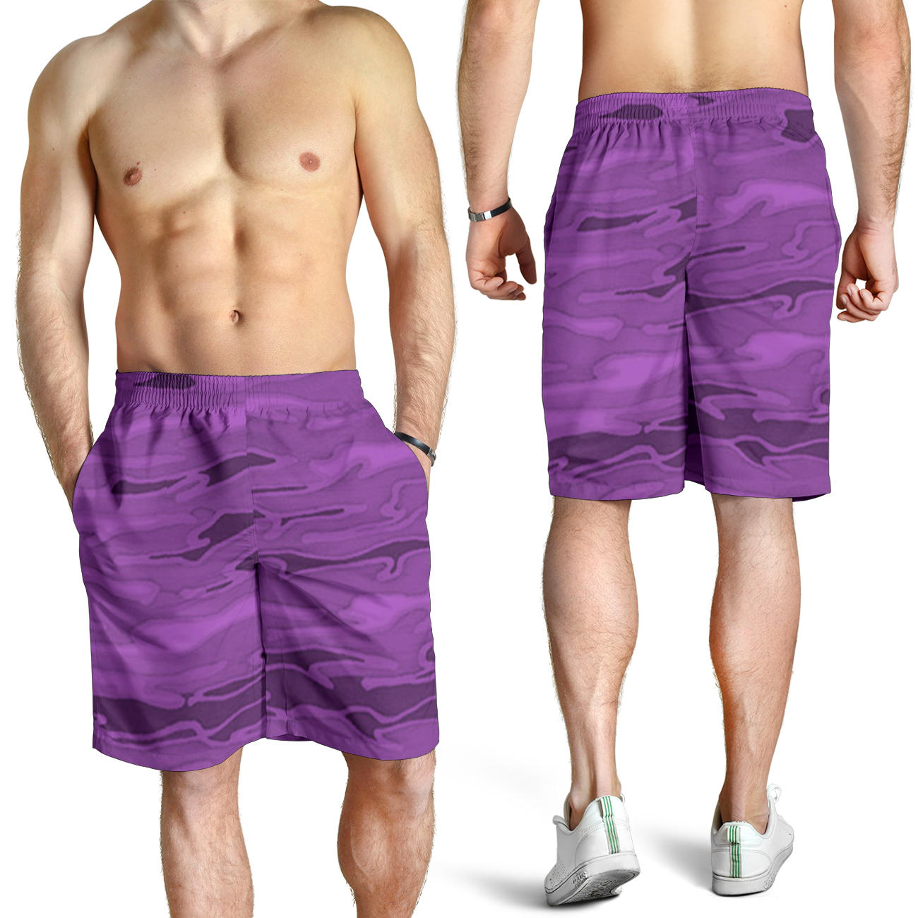 Purple Camouflage Mens Shorts
