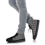 Grey Tight Plaid High Top Sneakers