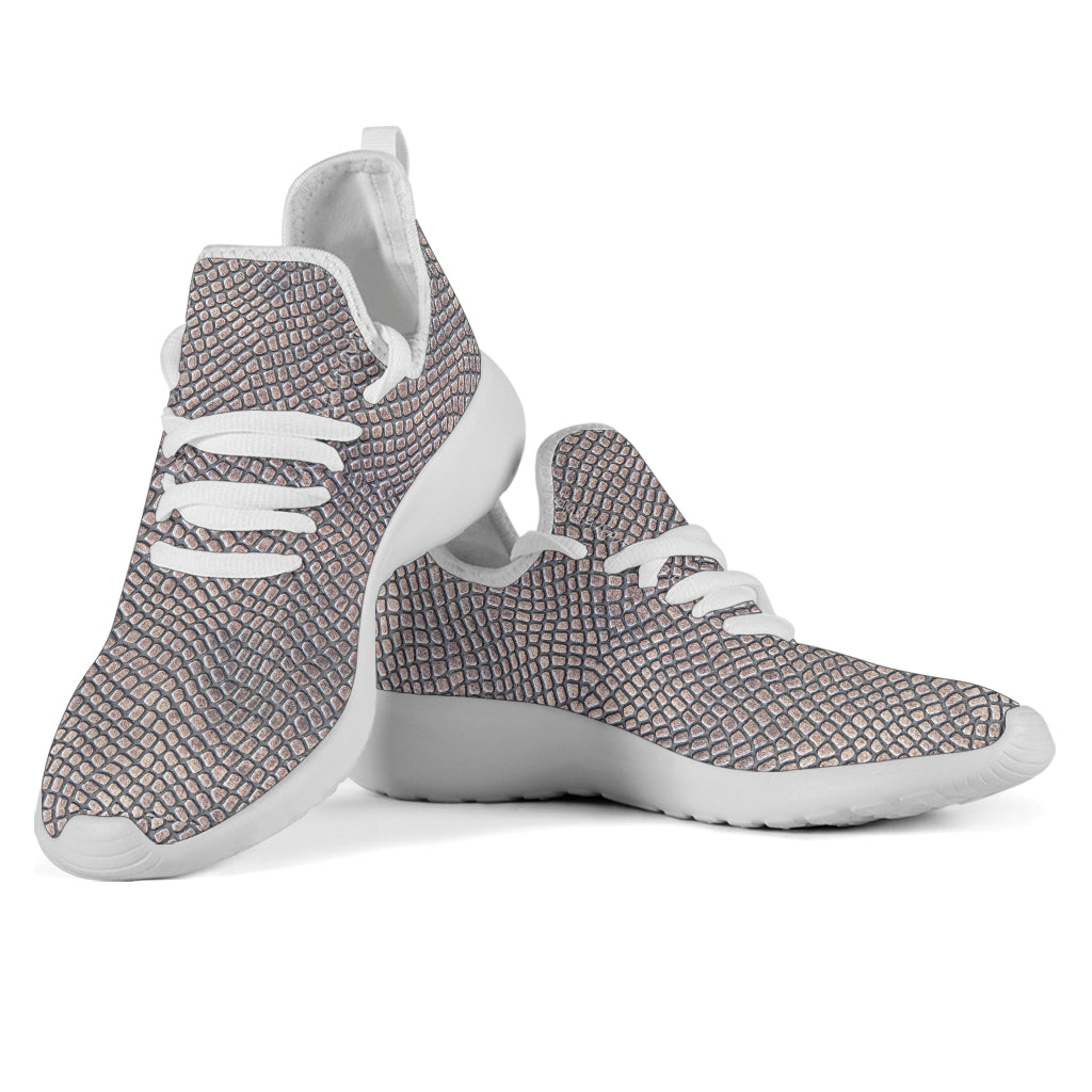 Croc Print Mesh Knit Sneakers