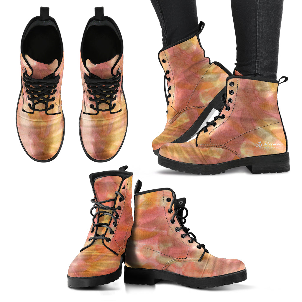 Watercolor Smudge Leather Boots (Vegan)