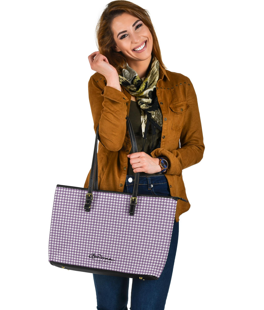 Lilac Houndstooth Large Tote Bag
