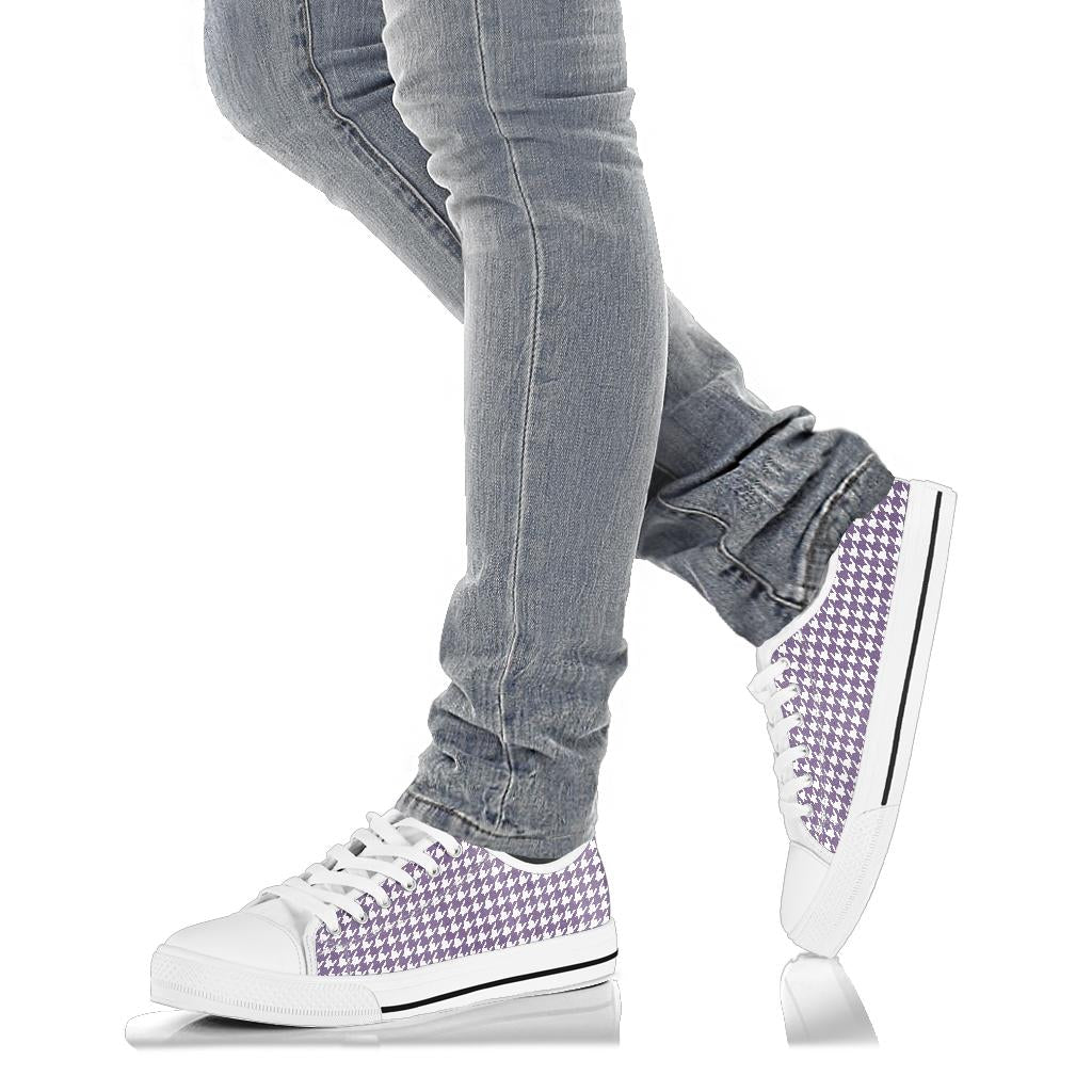 Lilac Houndstooth Low Top Sneakers