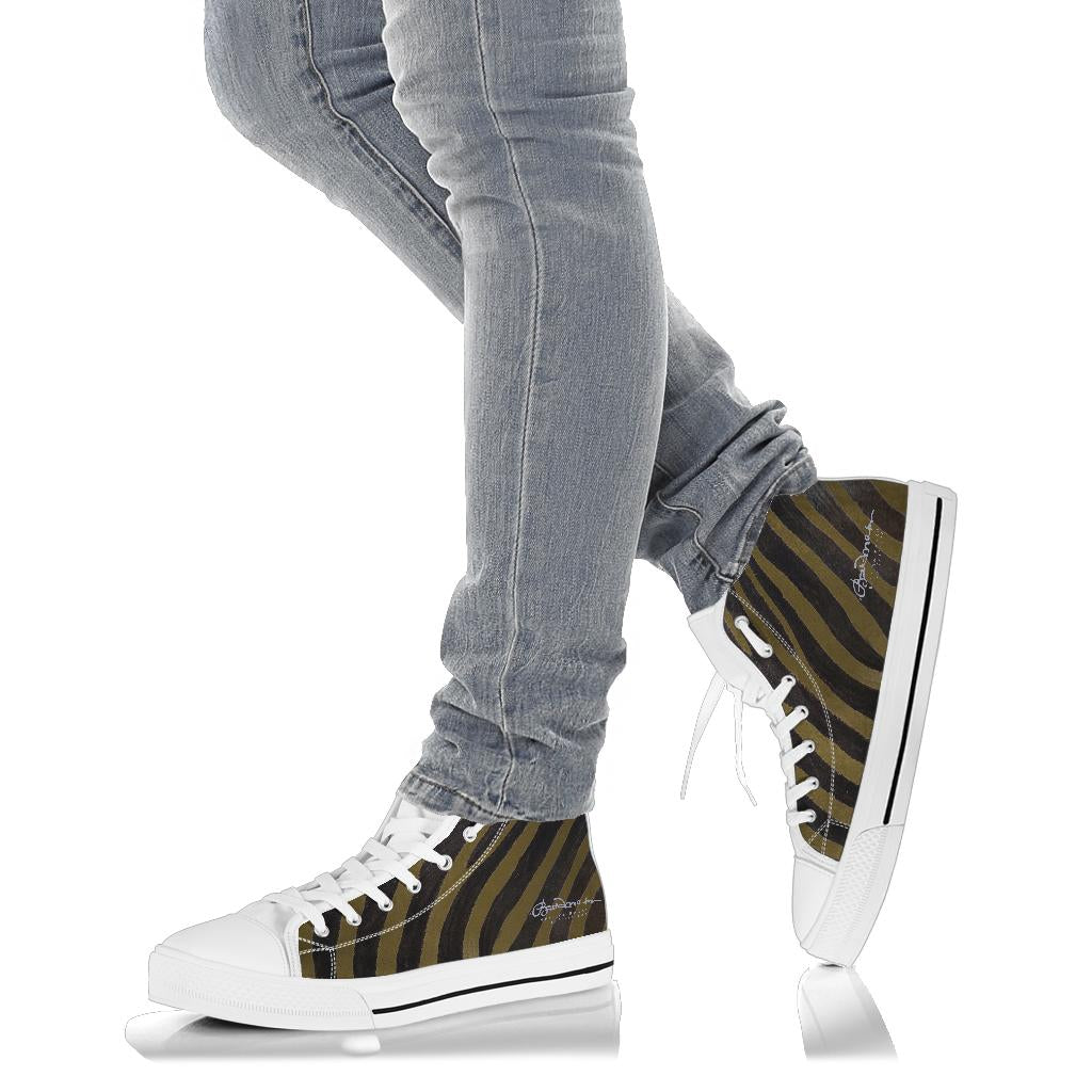 Olive Zebra High Top Sneakers