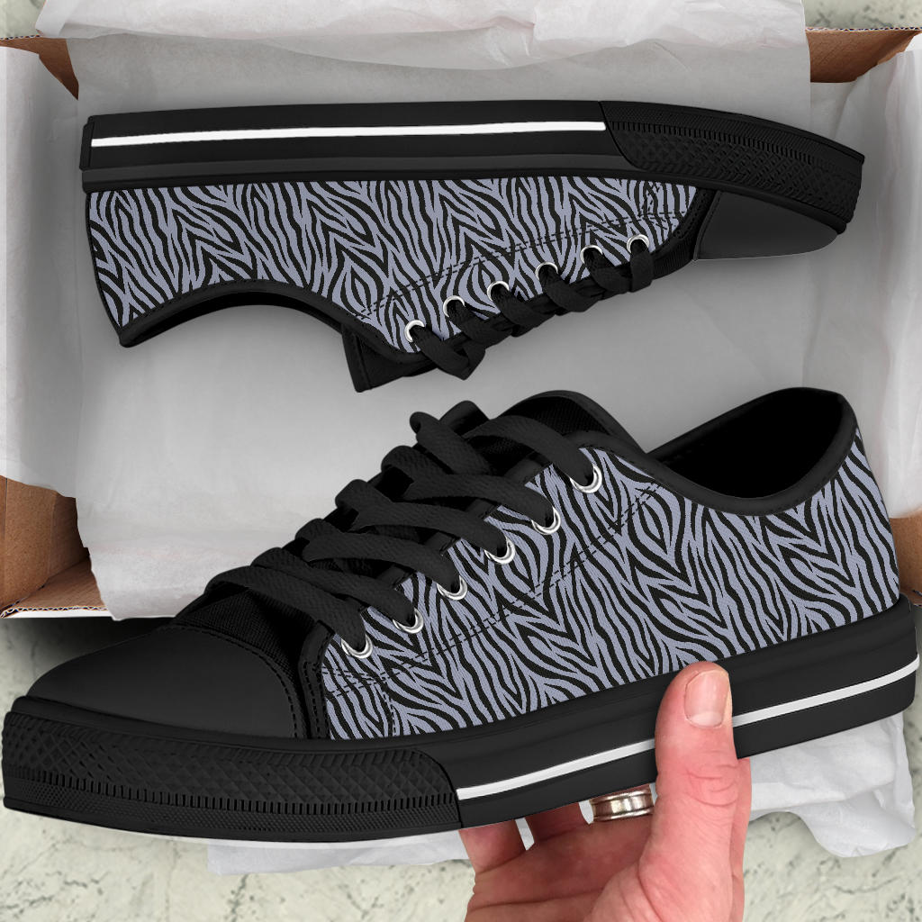 Grey Zebra Low Top Sneakers