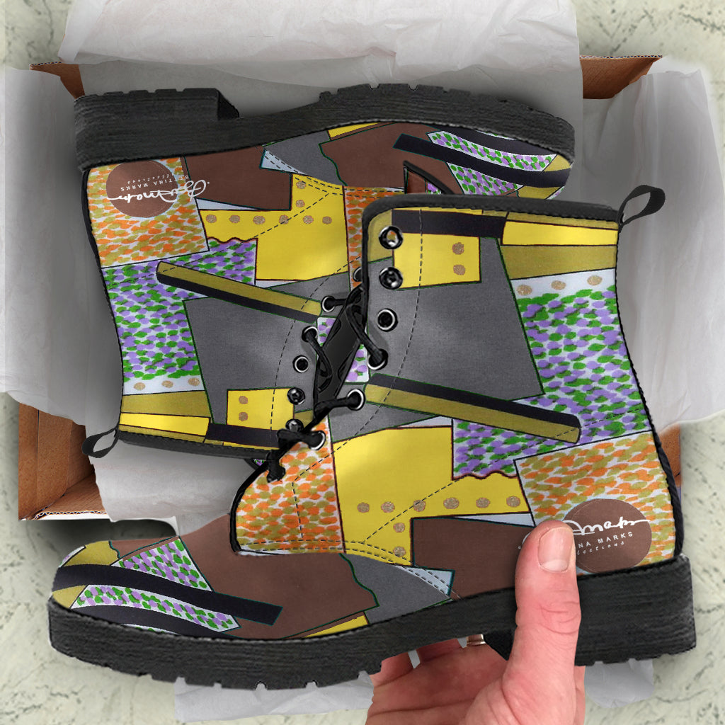 Graphic Tango Leather Boots (Vegan)