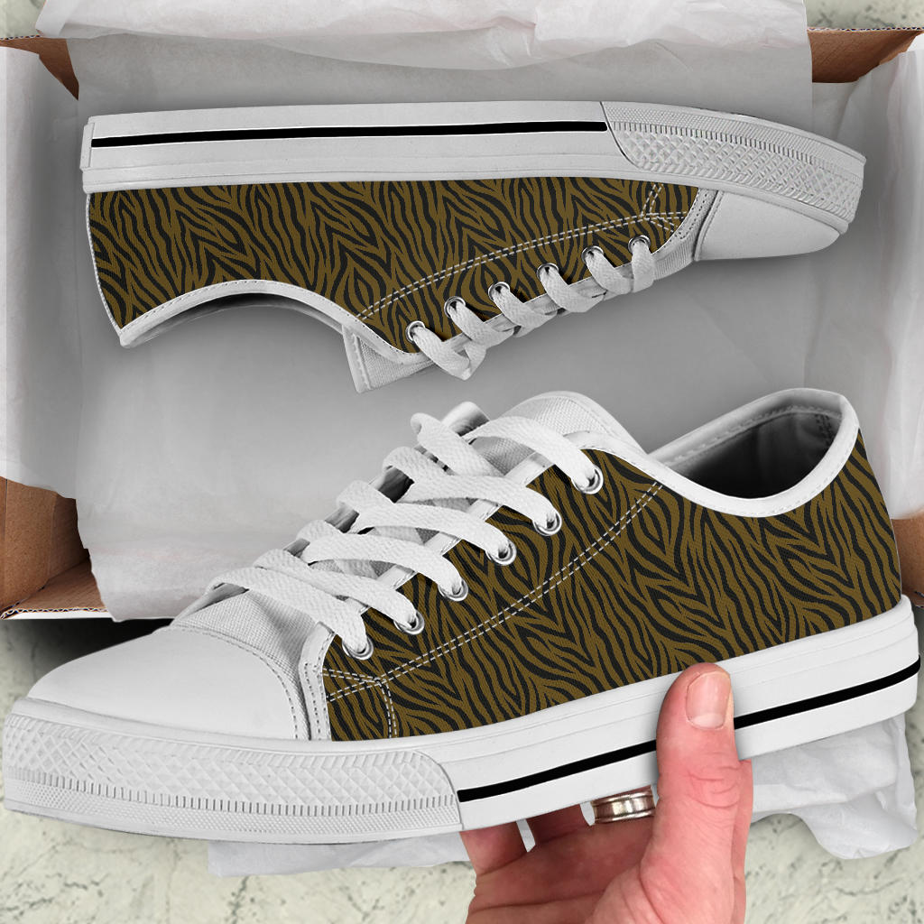Olive Zebra Low Top Sneakers