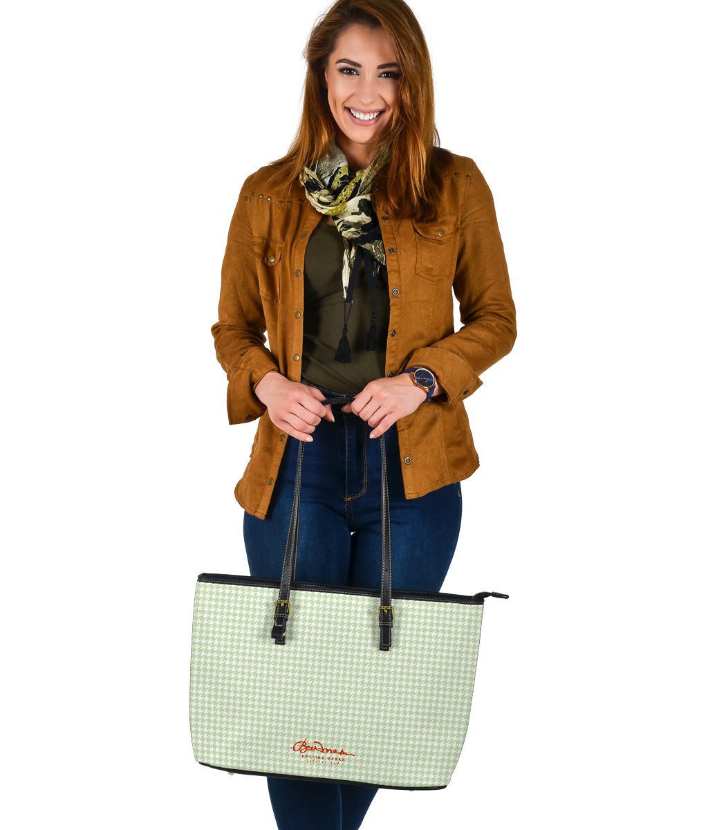 Butterfly Houndstooth Large Tote Bag