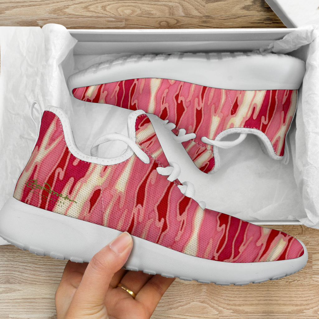 Pink Camouflage Lava Mesh Knit Sneakers