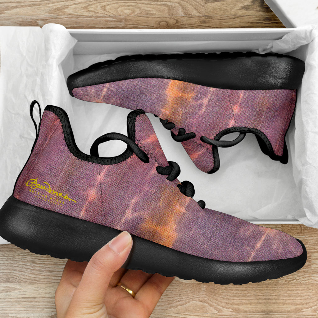 Purple Sunset Tie Dye Mesh Knit Sneakers