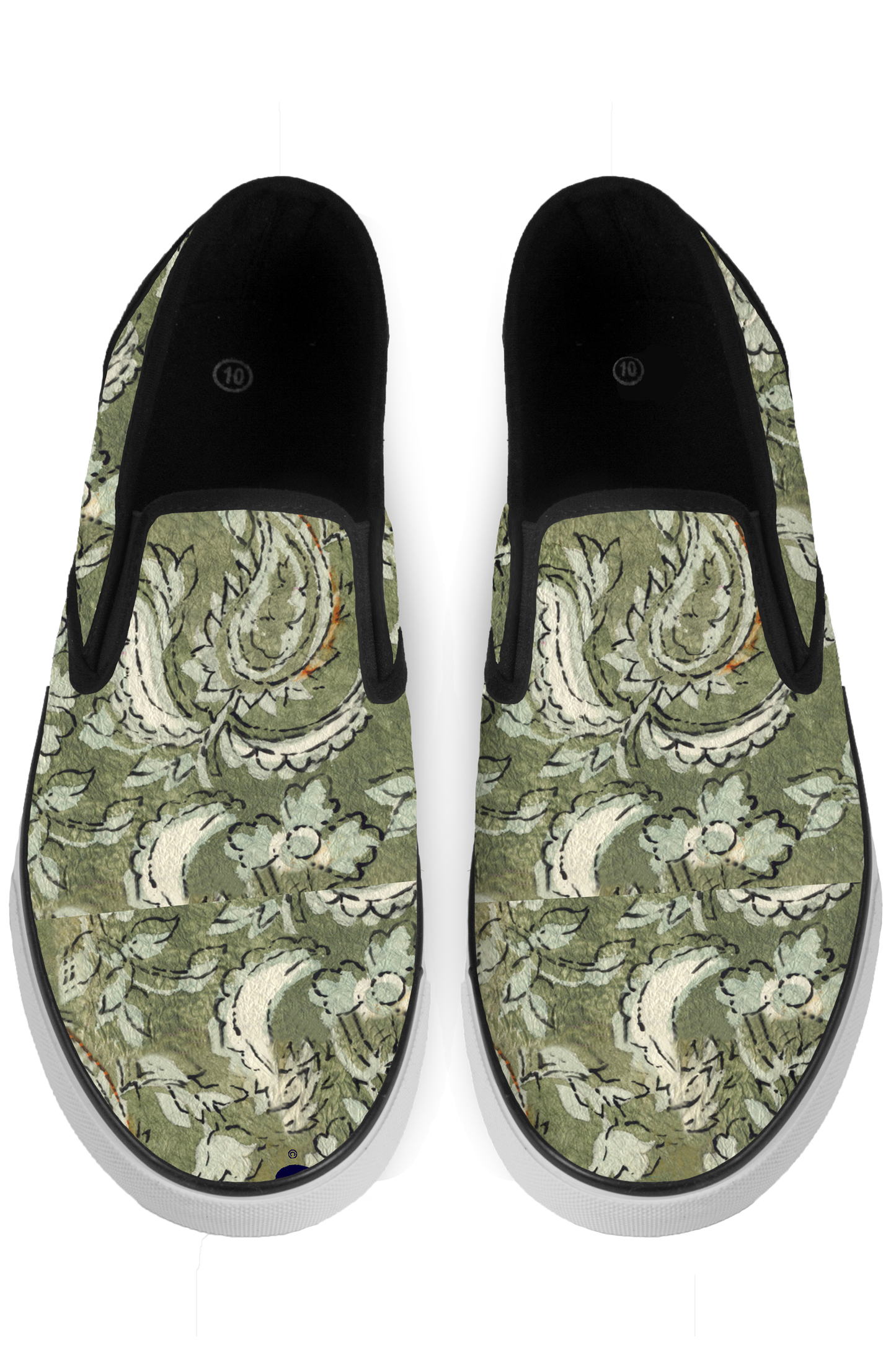 Floral Paisley Slip On Sneakers - x