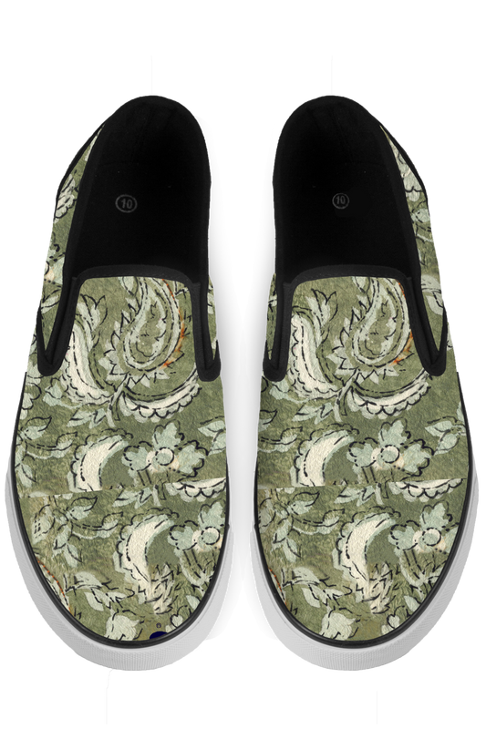 Floral Paisley Slip On Sneakers - x
