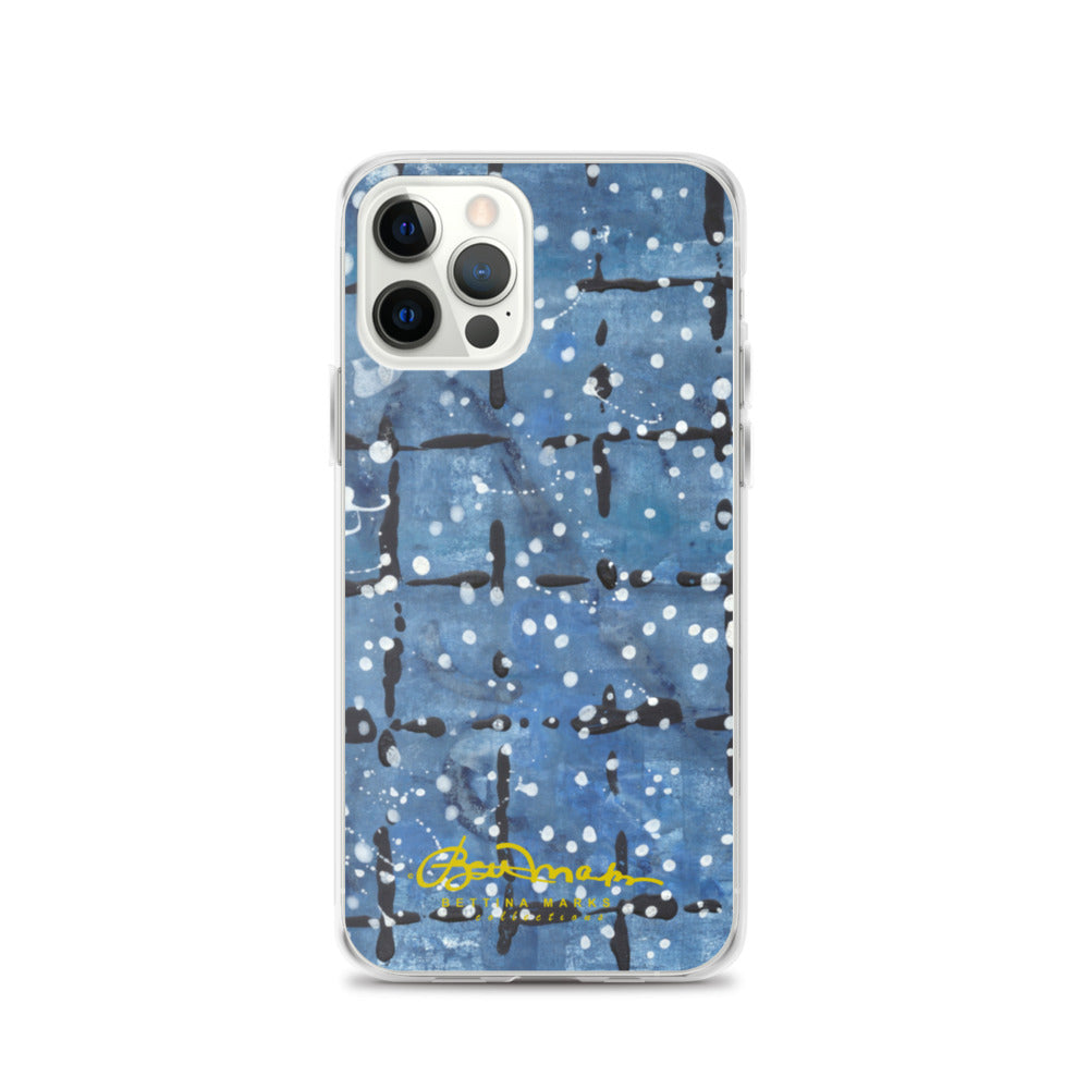 Blu&White Dotted Plaid iPhone Case (select model)