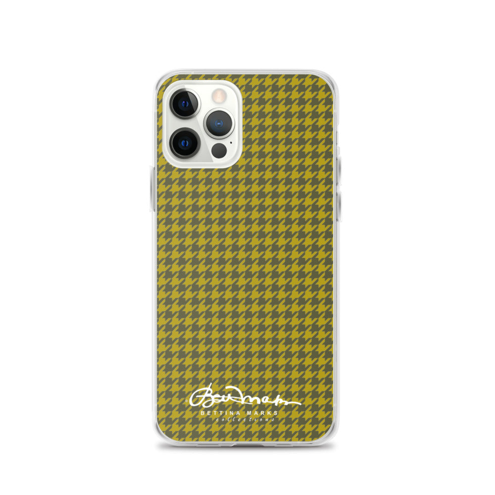 Olive Houndstooth iPhone Case