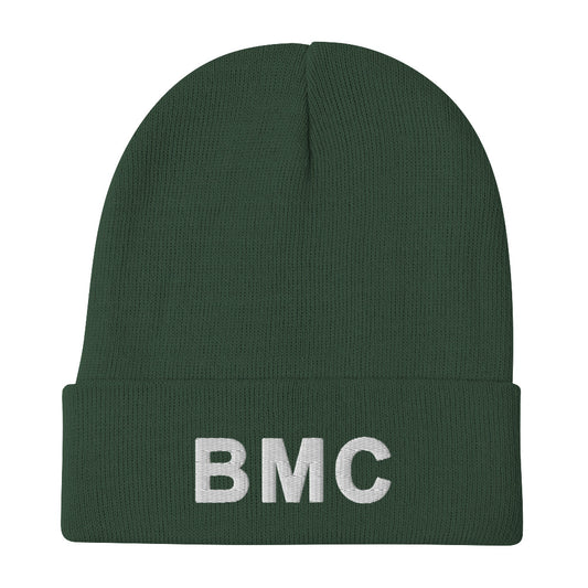 Dark Green Bettina Marks Collections LOGO Embroidered Beanie