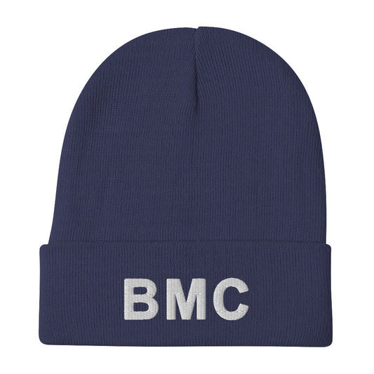 Navy Bettina Marks Collections LOGO Embroidered Beanie