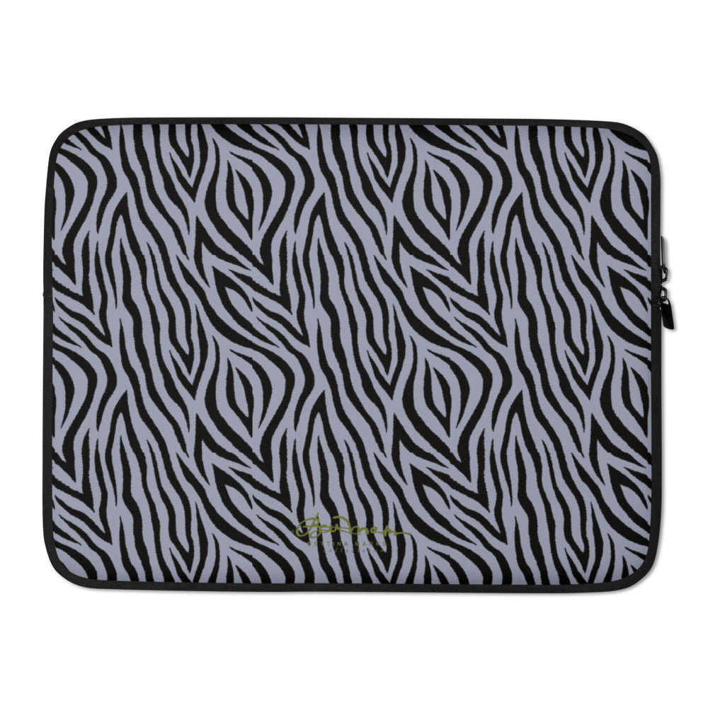 Grey Zebra Laptop Sleeve
