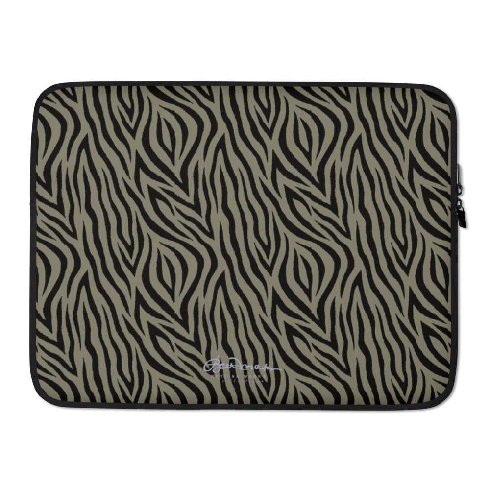 Khaki Zebra Laptop Sleeve
