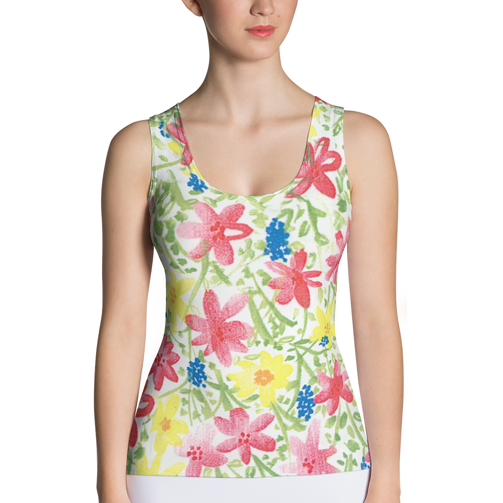 Wildflower Fitted Tank Top Front