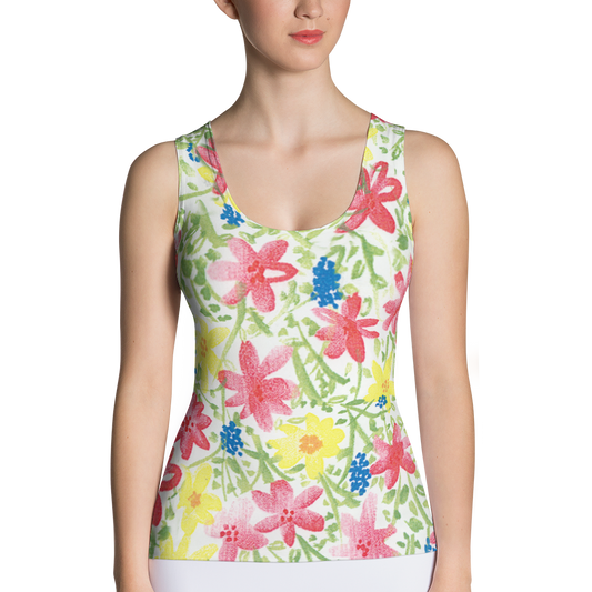 Wildflower Fitted Tank Top Front