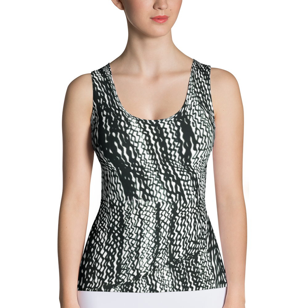 Scribbles Fitted Tank Top Front