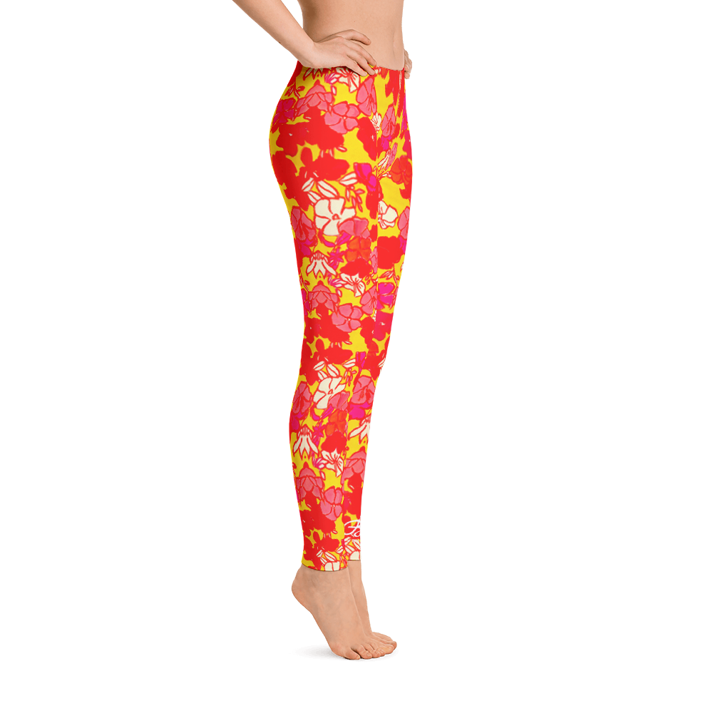 Sixties Floral Leggings Right Side